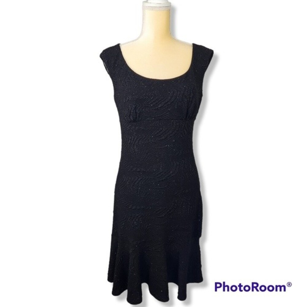 London Style Nights Dress Black Sparkly Fit and Flare Size 8 Holidays cocktail